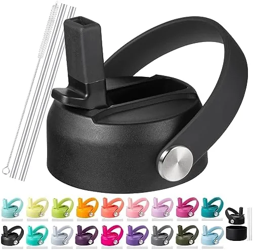 rregeny straw lid for hydro flask wide mouth 32 40 oz lids with flexible handle compatible with hydroflask replacement sports flex cap wide mouth top